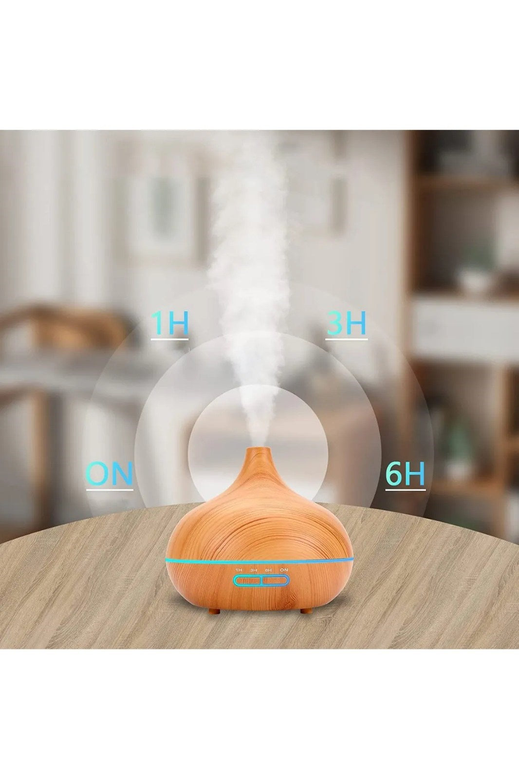 SONX Aroma Difüzörü Gece Işığı 7 Led Hava Nemlendirici Kumandalı Buhar Makinesi 500 ml