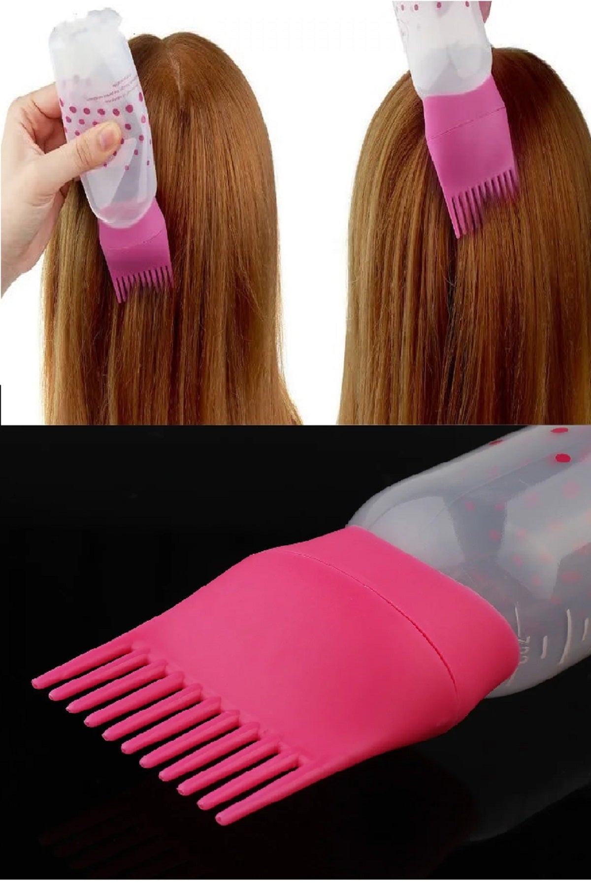 Hazneli Saç Boyama Aparatı - Taraklı Saç Bakımı Krem / Saç Yağı Uygulama Aparatı